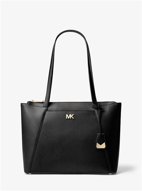 michael michael kors maddie medium leather tote|MICHAEL Michael Kors Maddie Medium E/W Top Zip Tote.